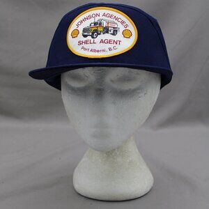 Vintage 5 Panel Hat - Johnson Agencies Shell Agent Big Patch - Adult Snapback